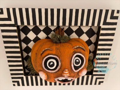 Cute Vintage Style 3D Pumpkin Art