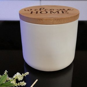 White Sage & Lavender 8 OZ Ceramic Hand Poured Soy  "Welcome Home" Candle