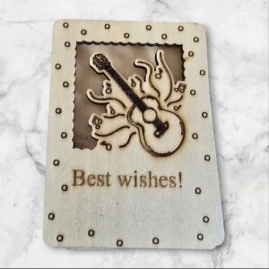 Best Wishes” Wooden Gift Card Holder – Musical Edition