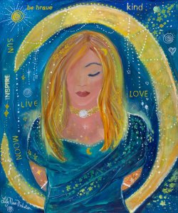 Live by the Sun, Love by the Moon - ORIGINAL PAINTING 20" X 24" ACRYLICS ON CANVAS