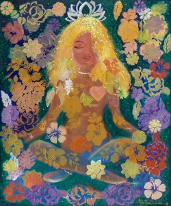 HAPPY SPACE - ORIGINAL PAINTING 20" X 24" ACRYLICS ON CANVAS