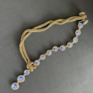 Cobalt Blue Australian Genuine Crystal Beaded Necklace