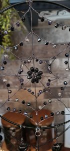 Spider Web Suncatcher with Black Widow