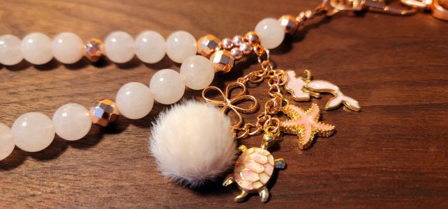 Rose Quartz Phone Wristlet