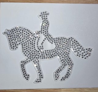 Horse and Rider rhinestone car decal - custom colors available.