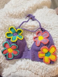 Flower handmade crochet top