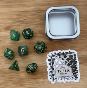 Hand Poured Resin Dungeons and Dragons Polyhedral Dice (set of 7)
