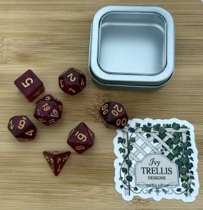 Hand Poured Resin Dungeons and Dragons Polyhedral Dice (set of 7)