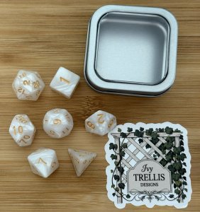 Hand Poured Resin Dungeons and Dragons Polyhedral Dice (set of 7)