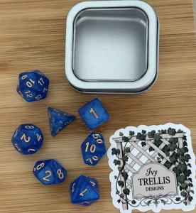 Hand Poured Resin Dungeons and Dragons Polyhedral Dice (set of 7)