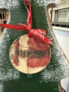 3 inch round "Santa's Belly" Christmas Tree Ornament