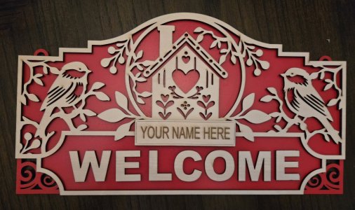 Birdhouse Welcome Sign