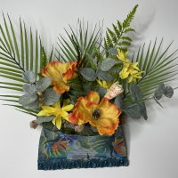 Large - Tropical w/Faux Florals and Real Shells