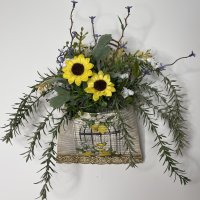 Small Lemon Birdcage w/Faux Florals