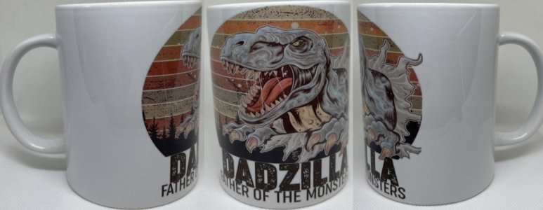 Dadzilla – Funny T-Rex Dad Mug (15 oz Ceramic)