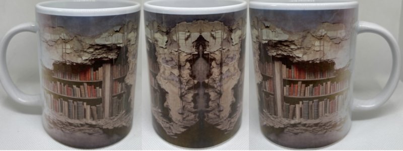 Enchanted Library – Hidden Book Portal Mug (15 oz Ceramic)