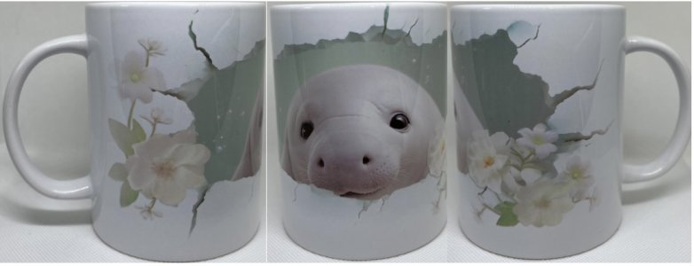 Manatee Mood – Floral Ocean Mug (15 oz Ceramic)