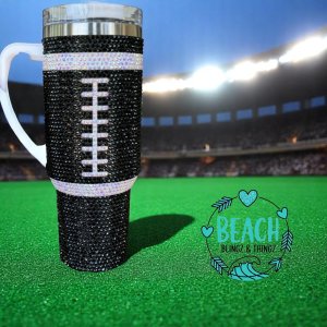 Bling Football Tumblers – Game Day Glam | Pre-order