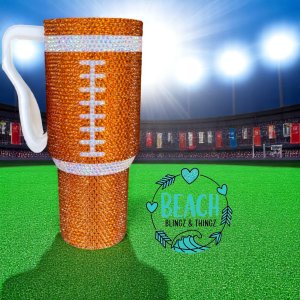 Bling Football Tumblers – Game Day Glam | Pre-order