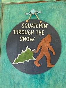 Squatchin' Through the Snow Layered Door Hanger