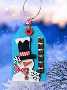 Frosty Snowman Gift Card Holder Ornament – Handcrafted Winter Tag Décor