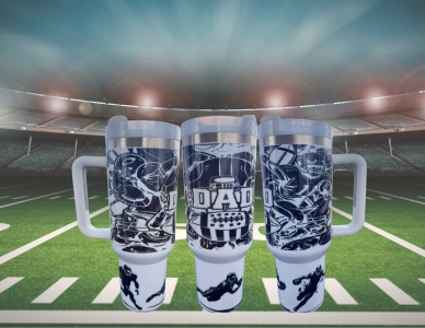 #1 Dad Football (40 oz Handled Tumbler)