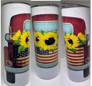 Sunflower Flag Truck (20 oz Tumbler)