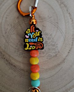 All You Need Is Love Silicone Beaded Keyring