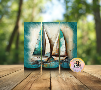 Nautical Digital Art Sailboat in Turquoise Beige Colors Nautical Digital Art PNG Abstract Sailboat Teal and Beige Instant Download seamless