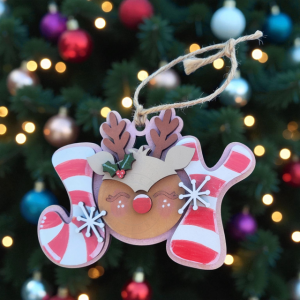 Reindeer “JOY” Ornament – Handcrafted Christmas Charm