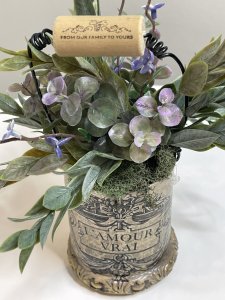 Posie Tin -  Recycled Can With or With-Out Flower Arrangement