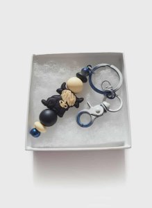 Highland cow(Dark) - Keychain