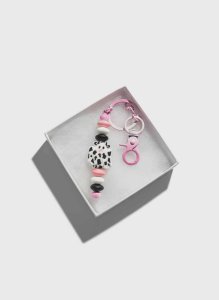 Cow Print Ghost - Keychain