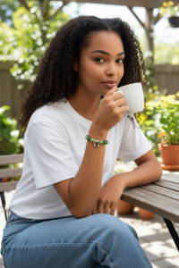 Green Glass Jewelry Set Matching Bracelet Earring Elegant Handmade Design Bohemian Style Gift Idea Beautiful Accessory Memory Wire Silver