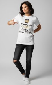 I Run On Coffee, Chaos, & Cuss Words - Tshirt