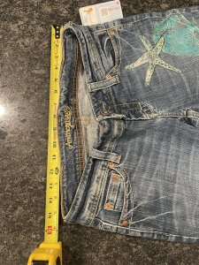 Hand Painted Nautical Designs on Upcycled Ladies American Eagle Jeans (sz. 4)