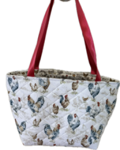 Rustic Market Tote Bag – Farmhouse Charm with Rooster Motif