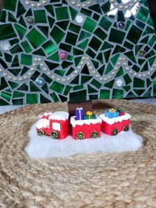 Mosaic Christmas decoration, Christmas tree, Holiday decor, stained glass home decor