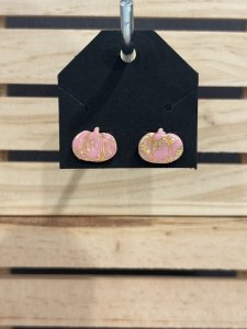 L2 - Pink and Gold Pumpkin Studs