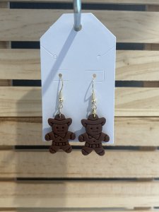 L26 - Cowboy Gingerbread Men Dangle Earrings