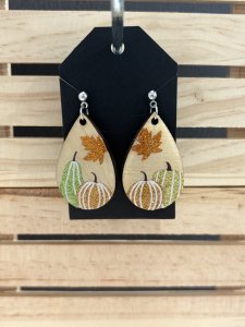 L27 - Glitter Pumpkin Dangle Earrings