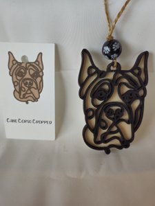 CANE CORSO (CROPPED) DOG ORNAMENT - PERFECT FOR THE DOG LOVER!