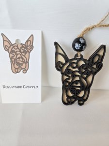 DOBERMAN (CROPPED) DOG ORNAMENT - PERFECT FOR THE DOG LOVER!