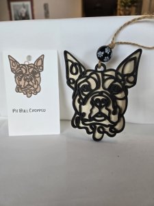PITT BULL (CROPPED) ORNAMENT - PERFECT FOR THE DOG LOVER!