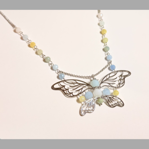 Gemstone Butterfly Wing Necklace