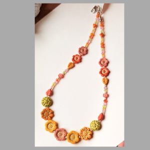 Czech Glass Flower Garden Style  Necklace