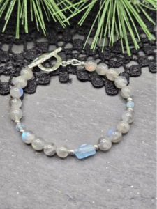 Celestial Tide Bracelet — Labradorite, Aquamarine & Sterling Silver