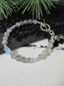 Celestial Tide Bracelet — Labradorite, Aquamarine & Sterling Silver