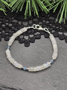 Lunar Calm Bracelet — Moonstone, Aquamarine & Sterling Silver