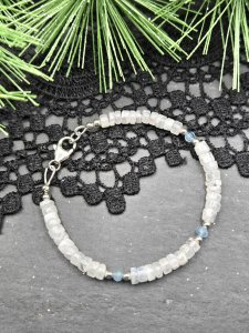 Lunar Calm Bracelet — Moonstone, Aquamarine & Sterling Silver